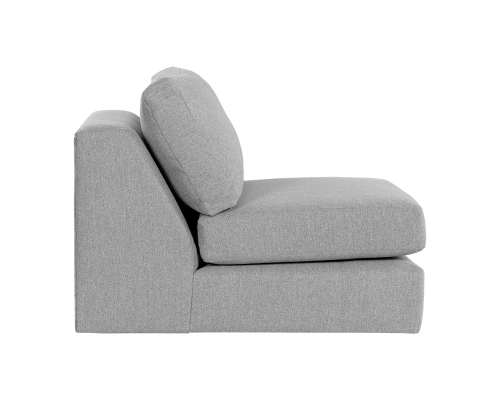 Sunpan Cascade Swivel Armless Chair In Liv Dove/Indigo/Pearl/Wicker