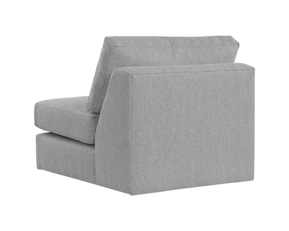 Sunpan Cascade Swivel Armless Chair In Liv Dove/Indigo/Pearl/Wicker