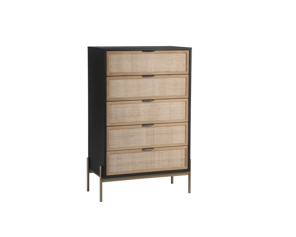 Sunpan Avida Chest in Gold and Black/Natural