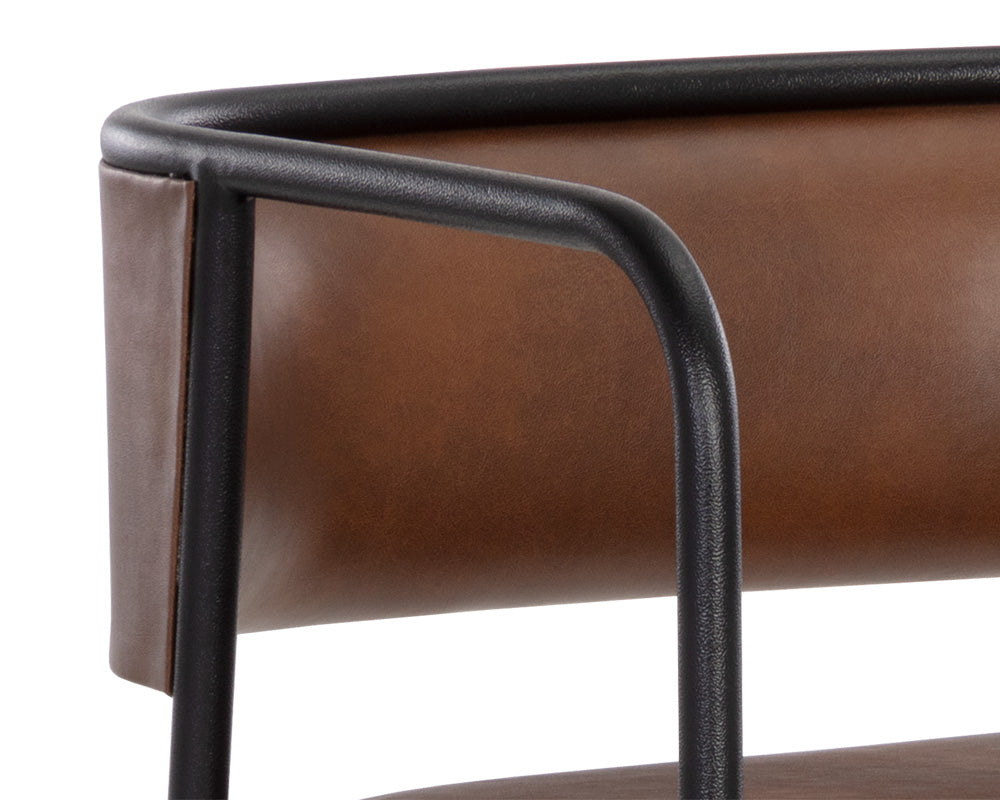 Sunpan Brenan Counter Stool in Bravo Admiral / Cognac / Zenith Alabaster