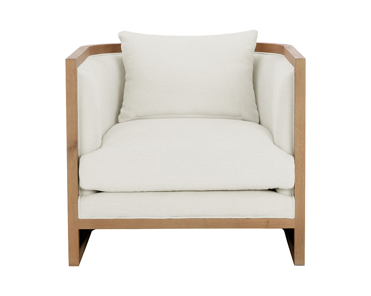 Sunpan Chloe Lounge Chair In Ash Grey/Dark Brown/Natural