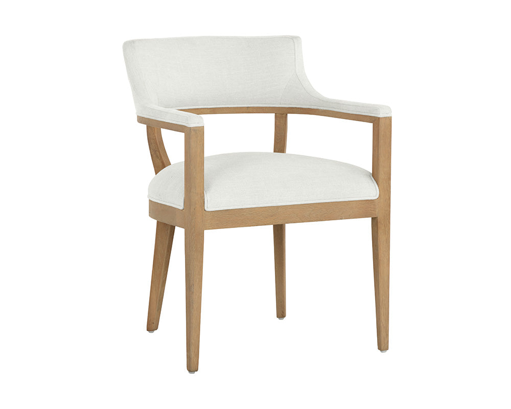 Sunpan Brylea Dining Armchair in Brown And Saloon Light Grey/Shalimar Tobacco Leather