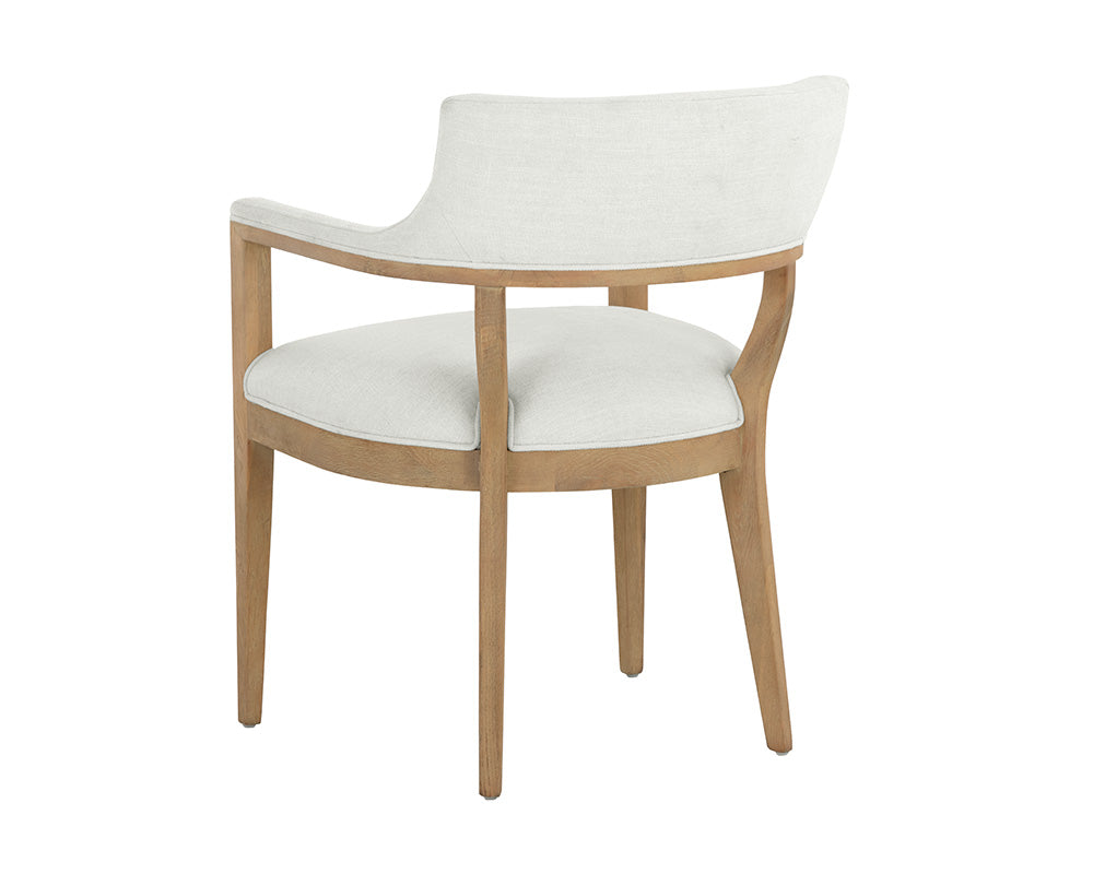 Sunpan Brylea Dining Armchair in Brown And Saloon Light Grey/Shalimar Tobacco Leather