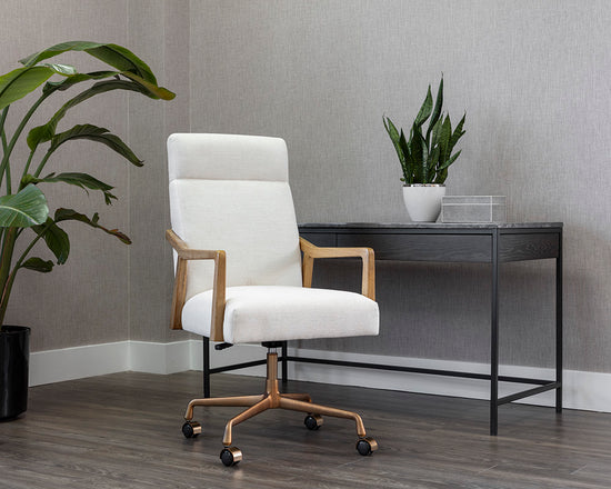 Sunpan Collin Office Chair in Brown/Natural