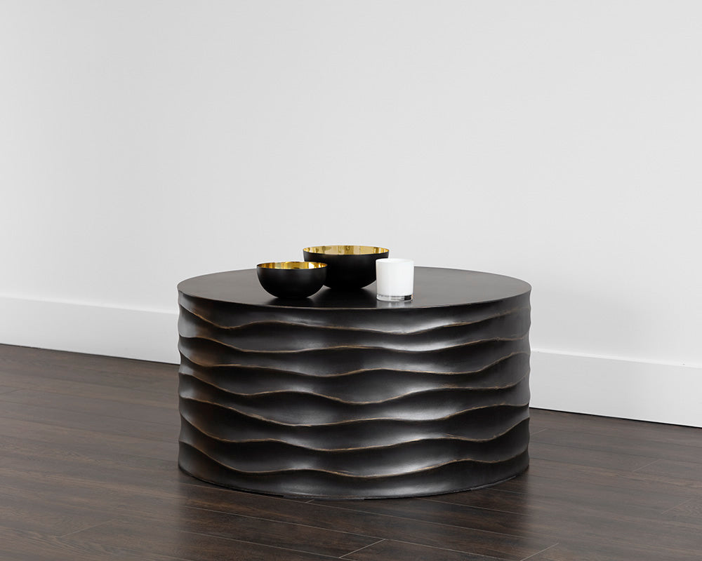 Sunpan Corey Coffee Table - Large in Black / Summer Sand