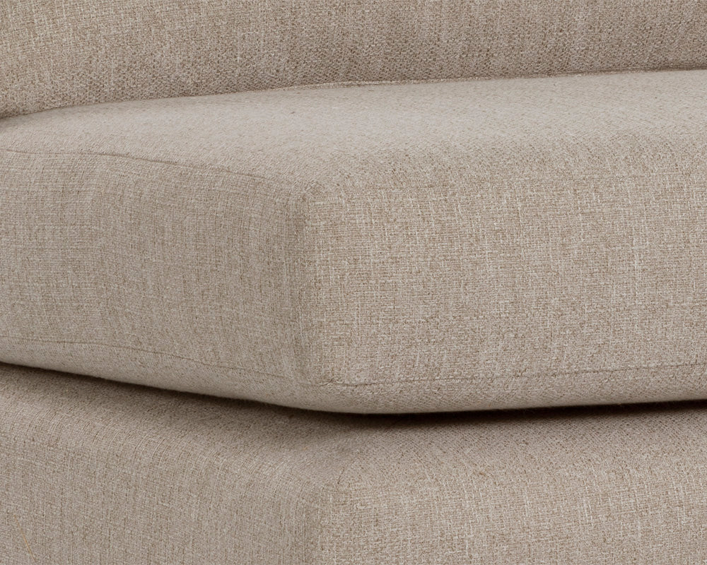 Sunpan Cascade Swivel Armless Chair In Liv Dove/Indigo/Pearl/Wicker