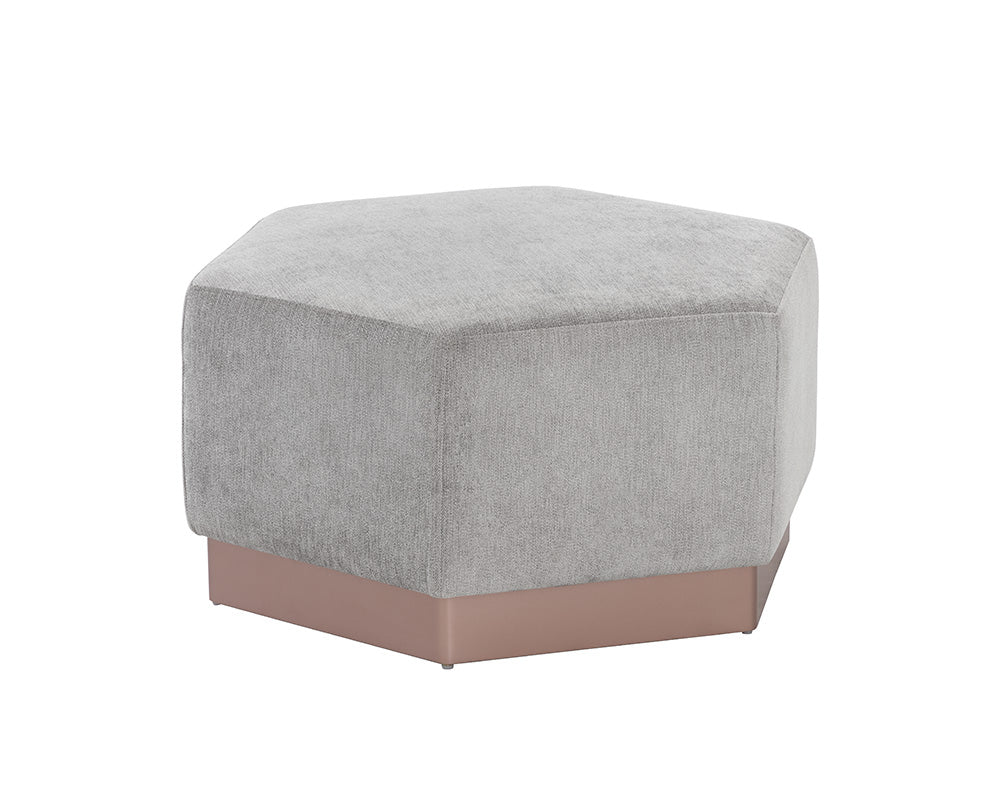 Sunpan Amalia Ottoman in Polo Club Stone