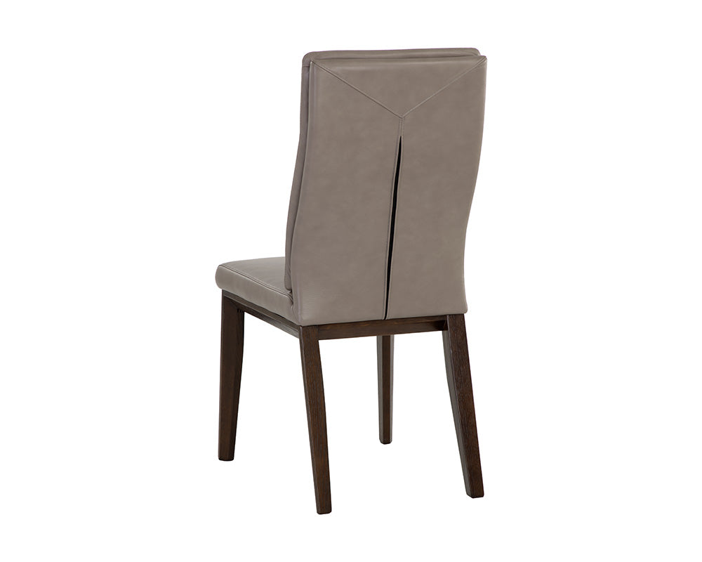 Sunpan Cashel Dining Chair In Alpine Grey Leather/Linea Wood Leather
