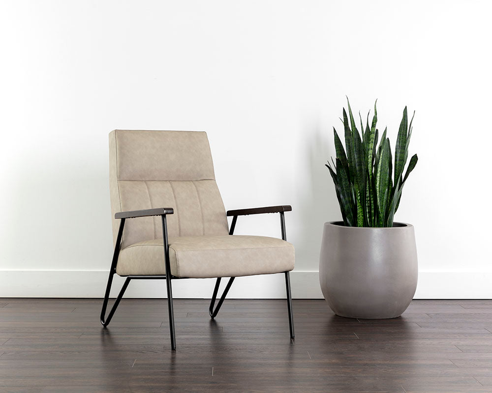 Sunpan Coelho Lounge Chair in Bounce Nut / Bounce Stone / Light Grey