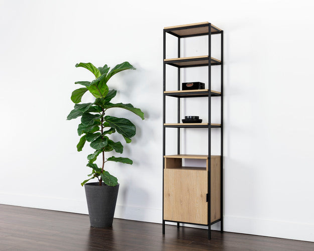 Sunpan Ambrose Modular Bookcase in Rustic Oak And Black - Small