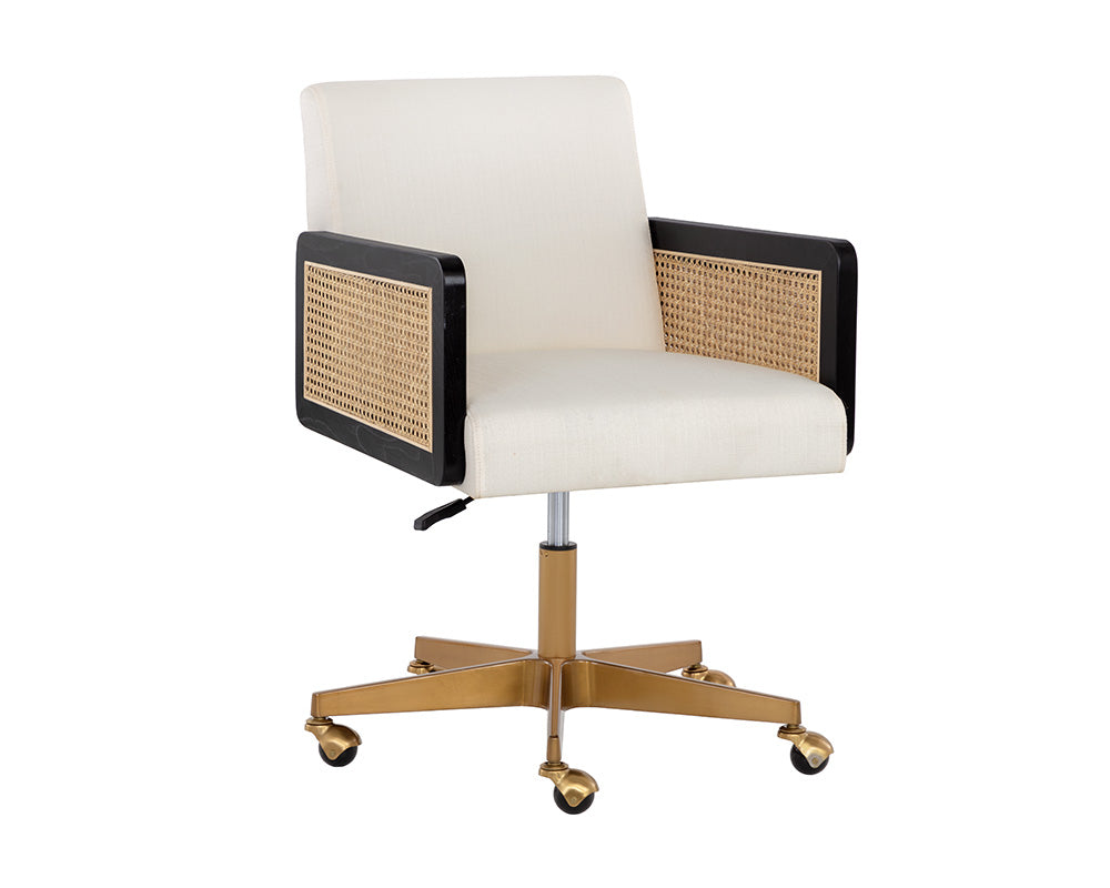 Sunpan Claudette Office Chair in Linoso Ivory