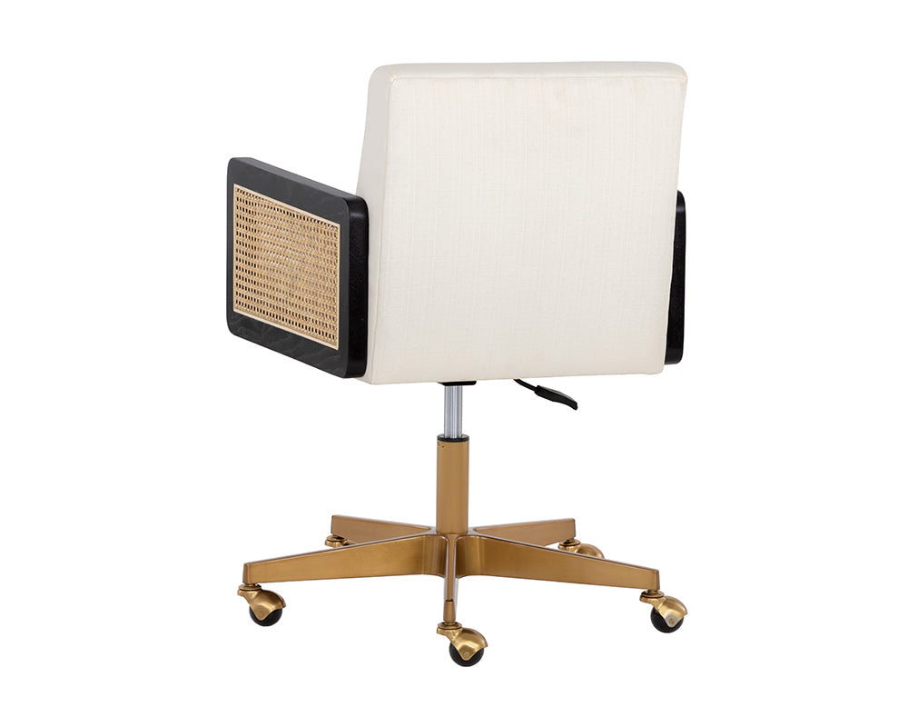 Sunpan Claudette Office Chair in Linoso Ivory