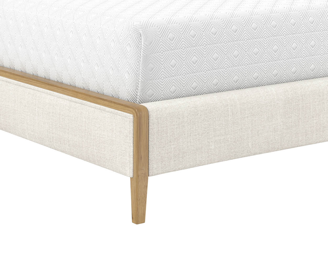 Sunpan Colette Bed In Brown And Belfast Heather Grey/Natural And Effie Linen - King