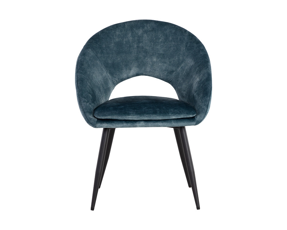 Sunpan Capaldi Dining Chair In Nono Petrol/Shitake/Tapenade Gold
