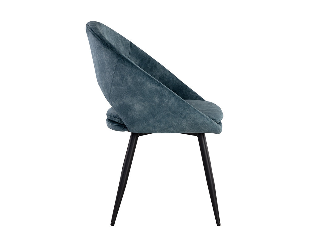 Sunpan Capaldi Dining Chair In Nono Petrol/Shitake/Tapenade Gold