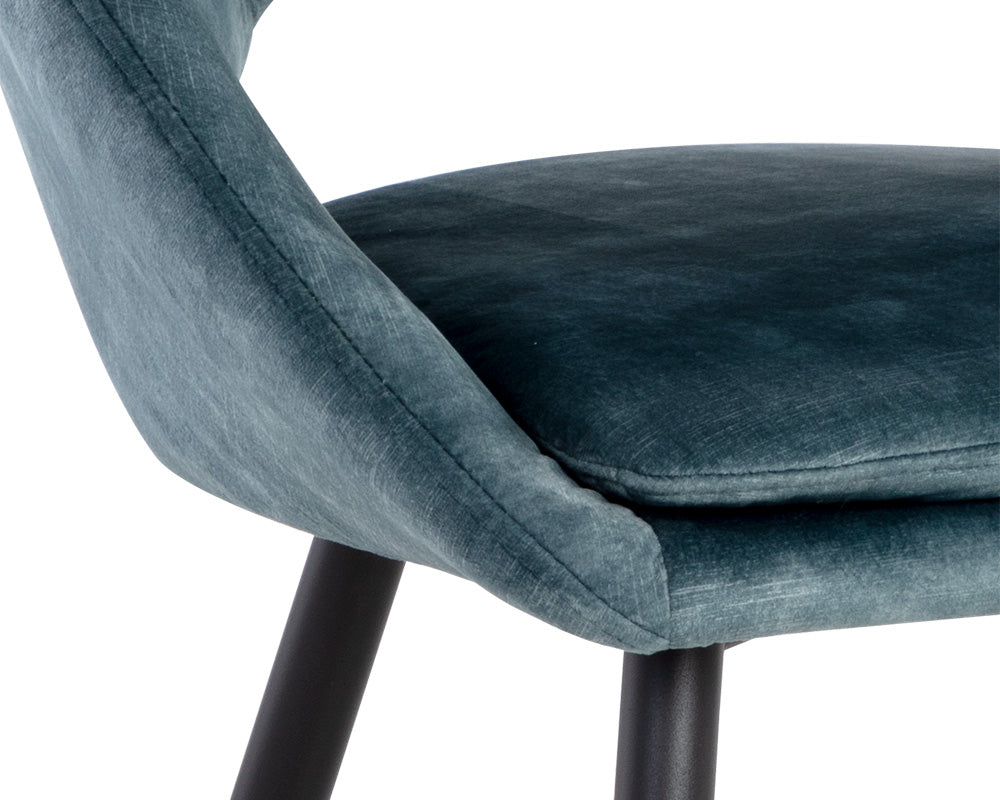 Sunpan Capaldi Dining Chair In Nono Petrol/Shitake/Tapenade Gold