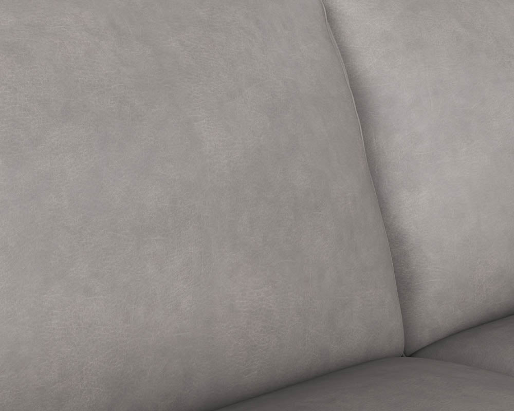 Sunpan Davilo Sofa in Light Grey Leather/Midnight Blue Leather