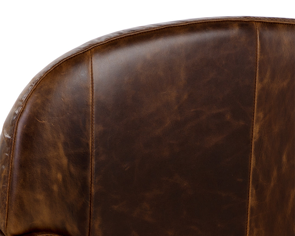Sunpan Bastoni Lounge Chair in Chocolate Leather