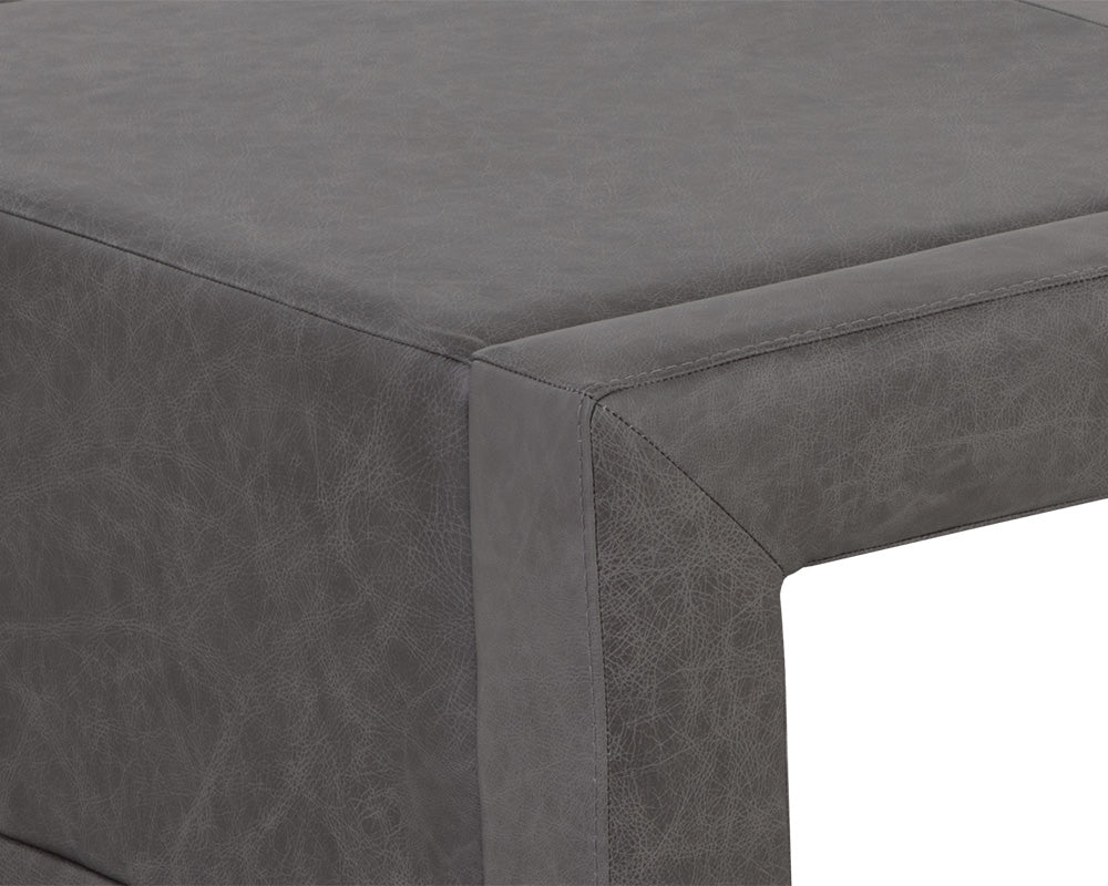 Sunpan Barella Coffee Table in Cognac Leather/Vintage Charcoal Leather