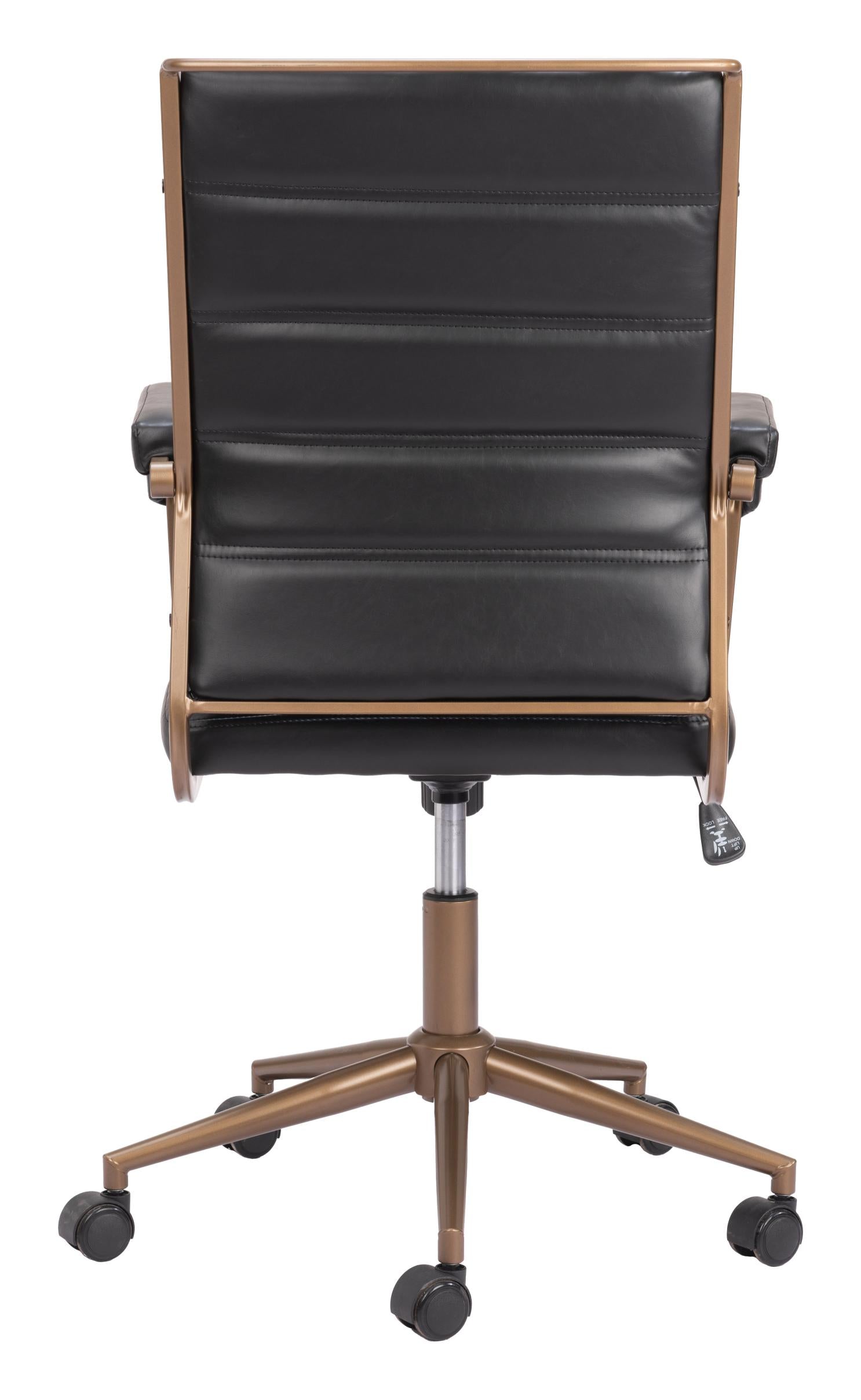 Zuo Modern Auction Office Chair in Vintage Black/Espresso