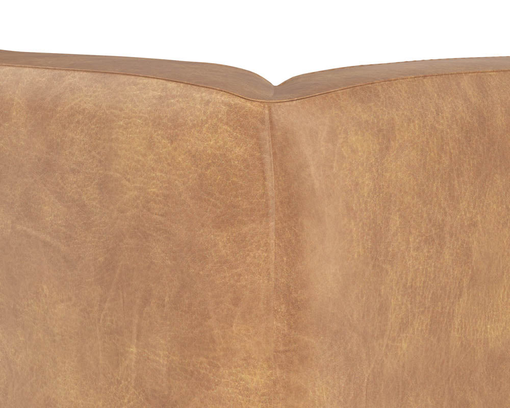 Sunpan Brandi Sofa Chaise in Camel Leather