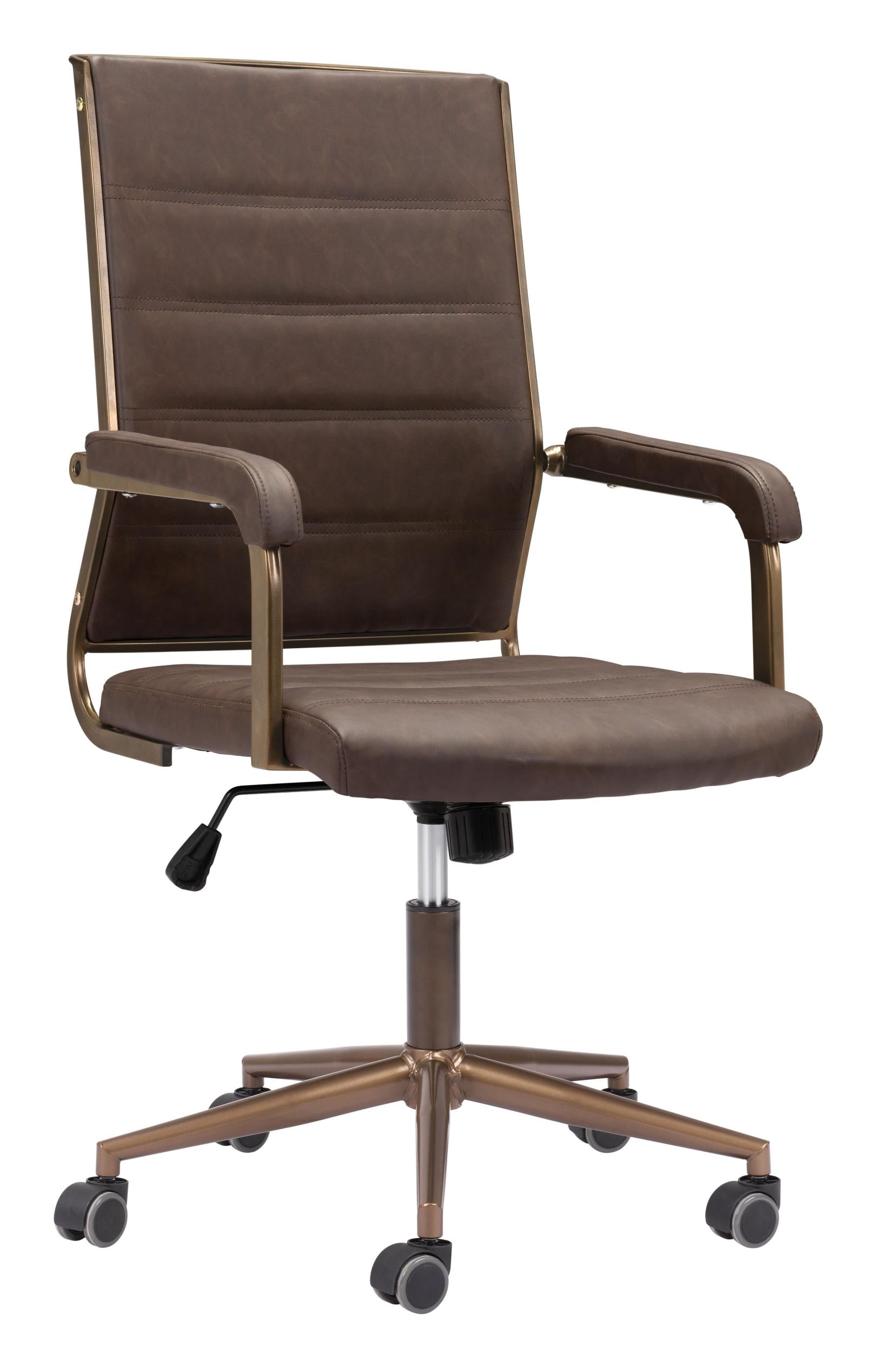 Zuo Modern Auction Office Chair in Vintage Black/Espresso