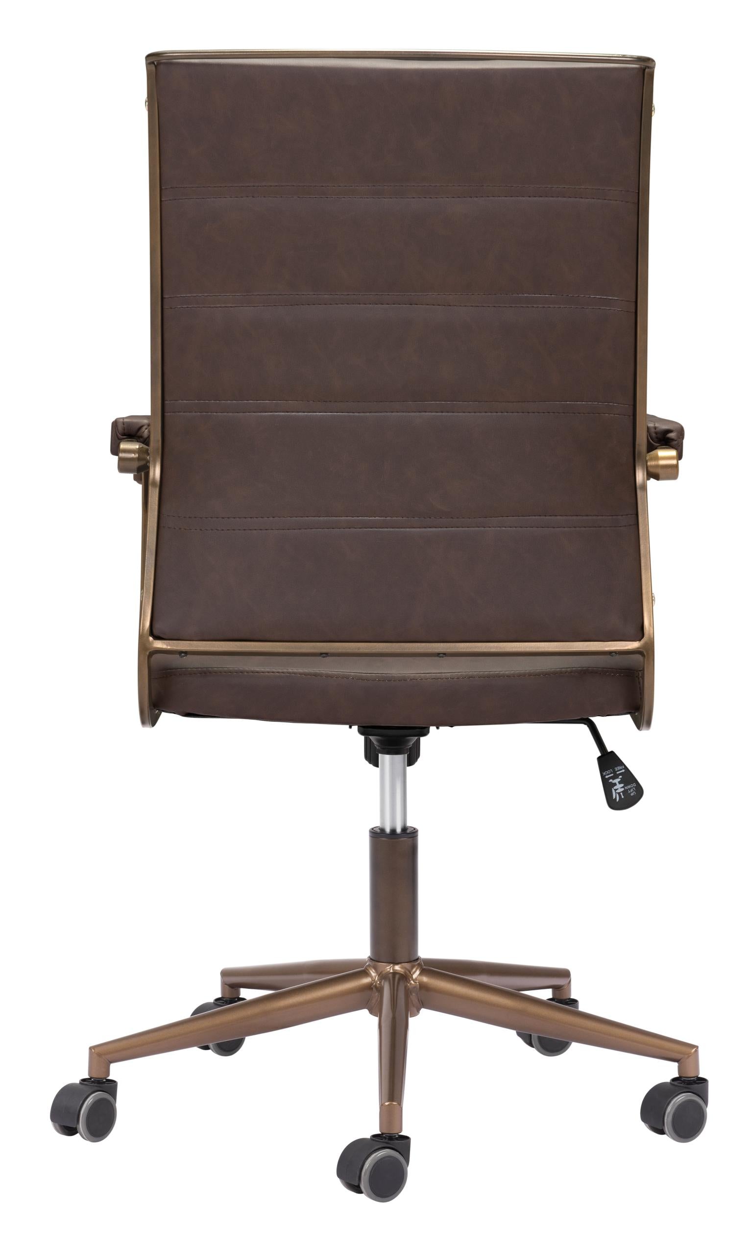 Zuo Modern Auction Office Chair in Vintage Black/Espresso
