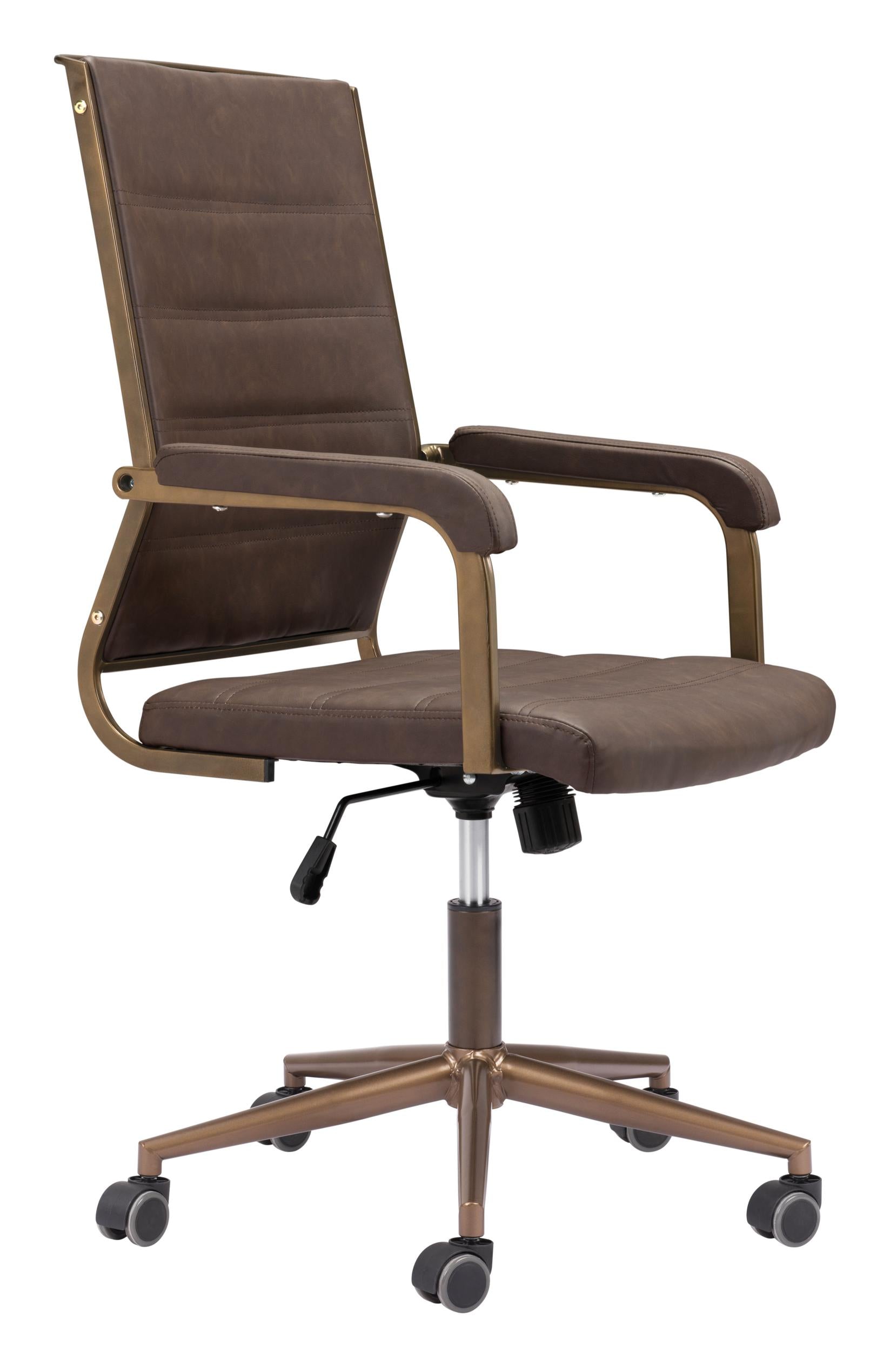 Zuo Modern Auction Office Chair in Vintage Black/Espresso