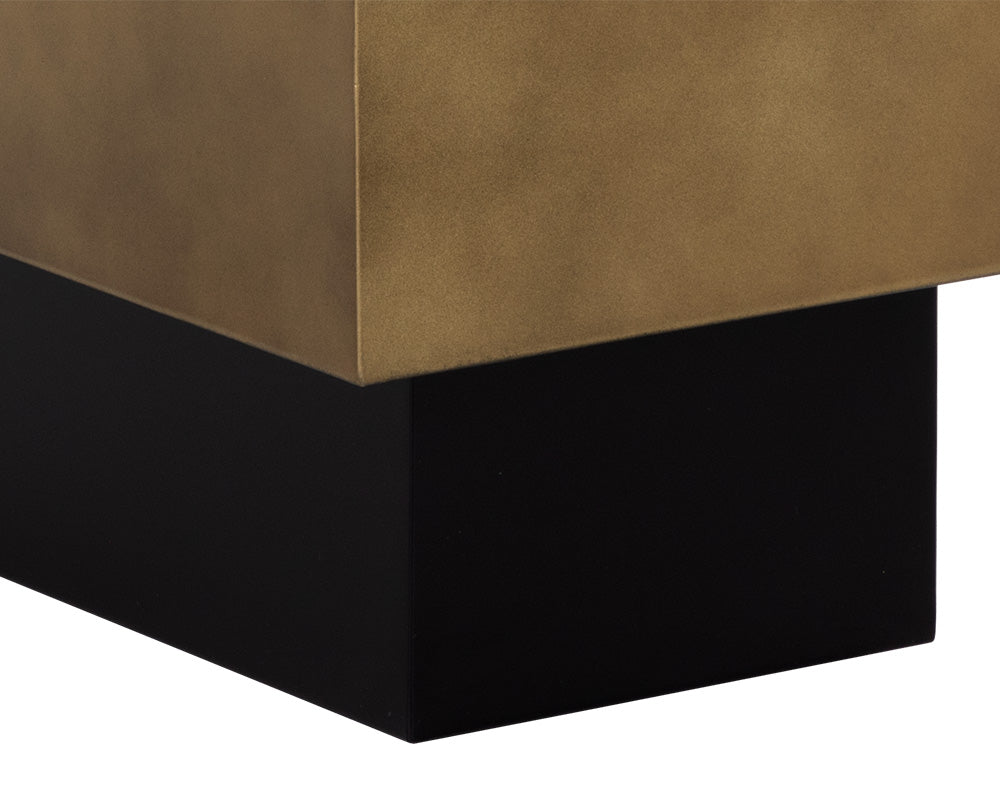 Sunpan Blakely End Table in Antique Brass / Gunmetal