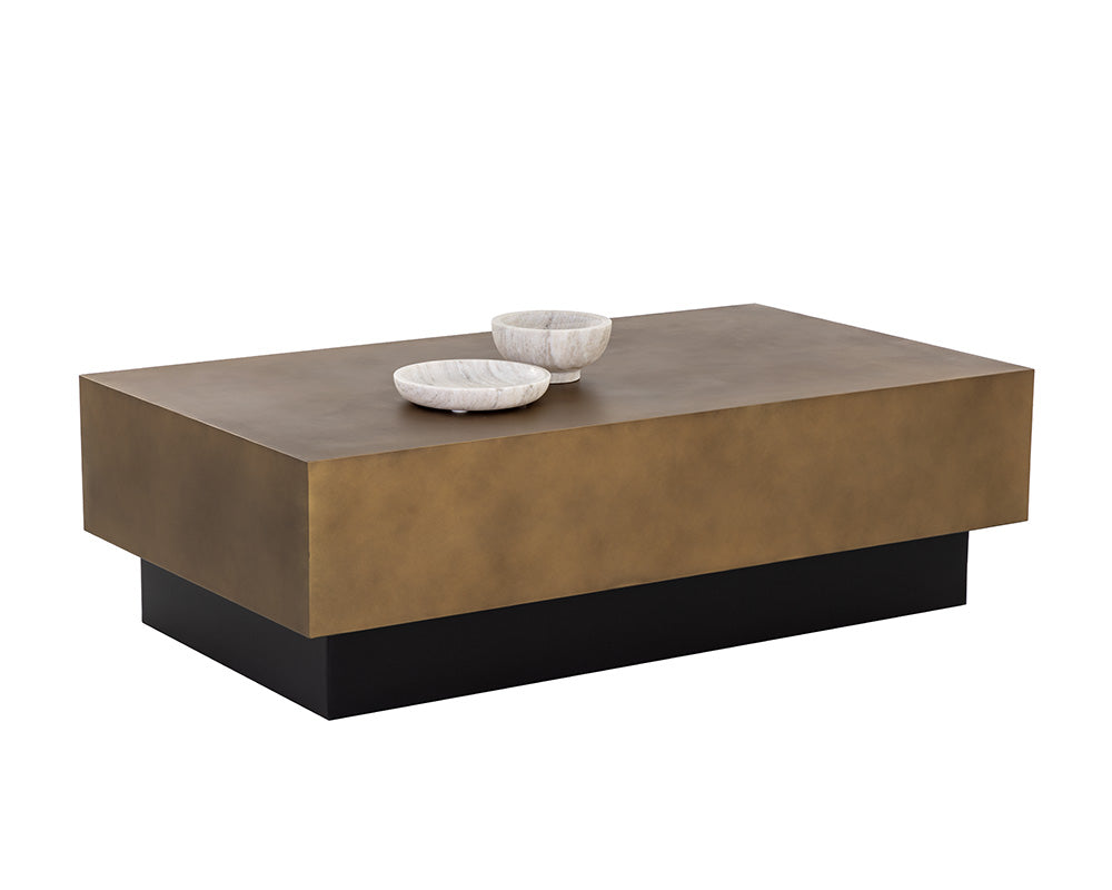 Sunpan Blakely Coffee Table in Antique Brass / Gunmetal