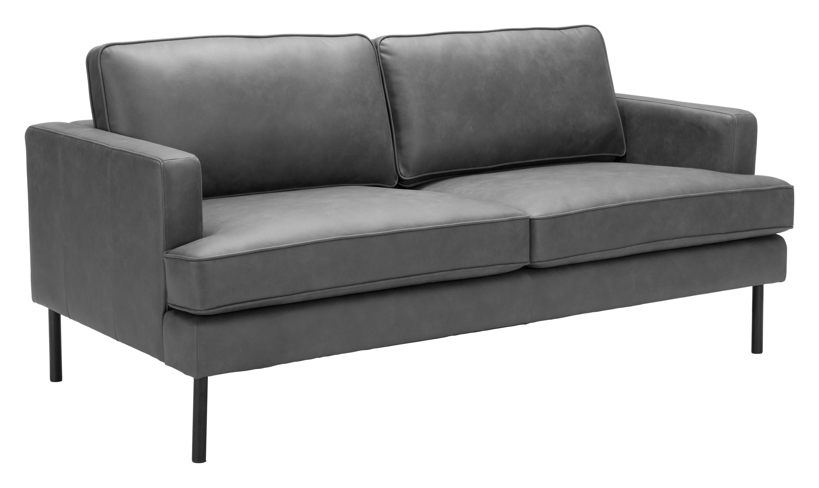 Zuo Modern Decade Sofa in Brown/Vintage Gray