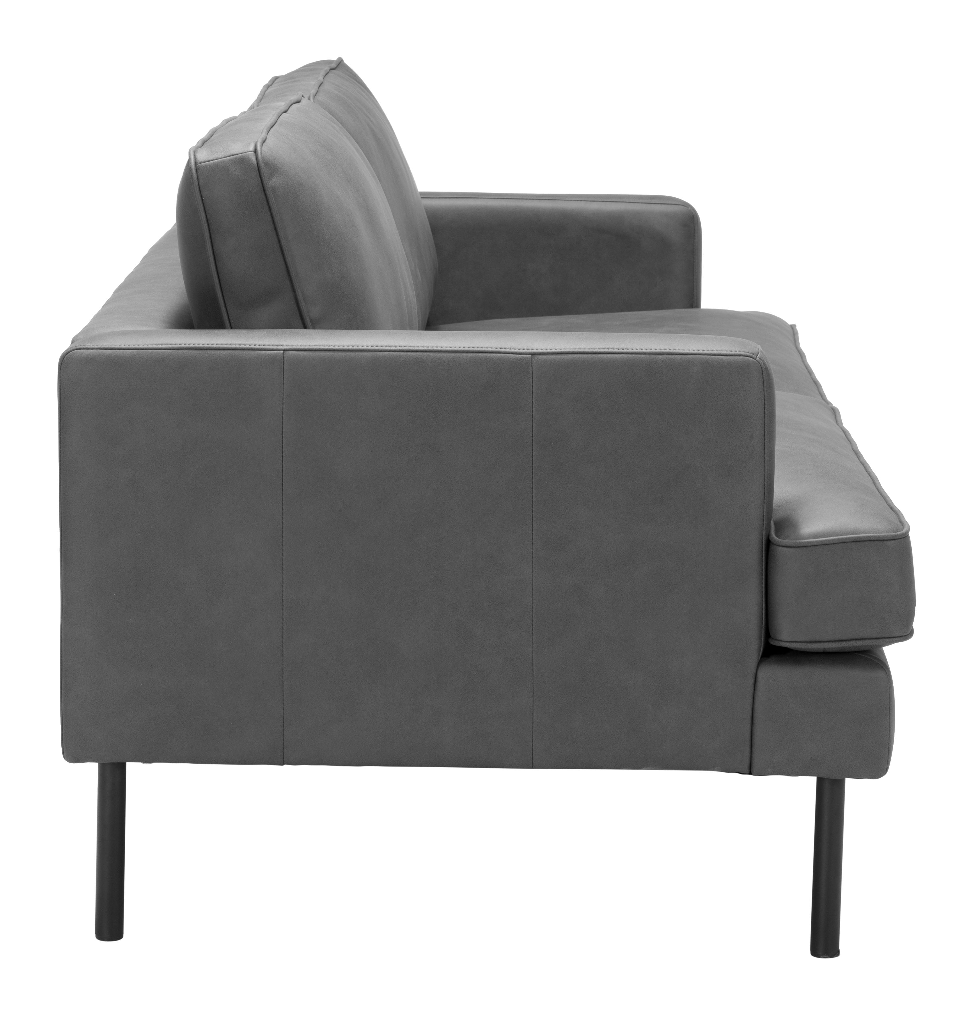 Zuo Modern Decade Sofa in Brown/Vintage Gray, Brown, Sofas, Plywood, Polyester, Steel, Rectangular, 4 Legs, Indoor