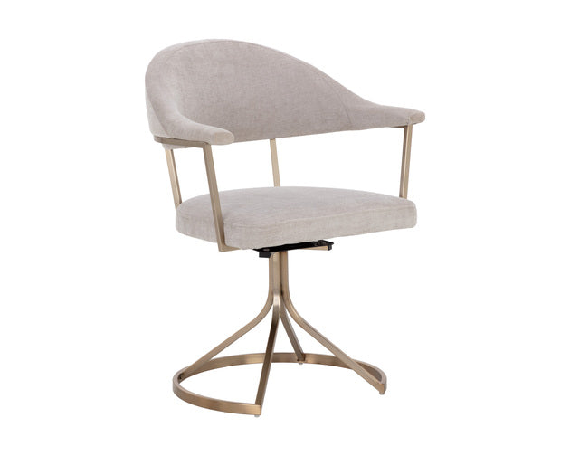 Sunpan Bexley Swivel Dining Chair - Danny Light Grey / Danny Teal