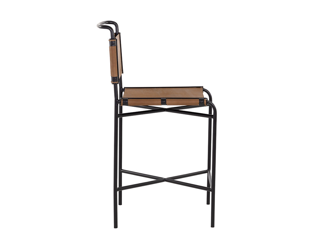 Sunpan Corrigan Counter Stool in Cognac Leather