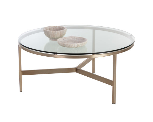 Sunpan Flato Coffee Table - Antique Brass