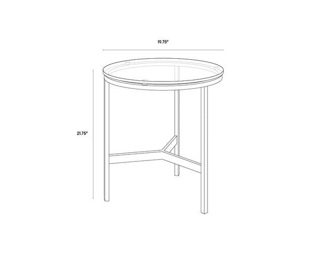 Sunpan Flato End Table - Antique Brass