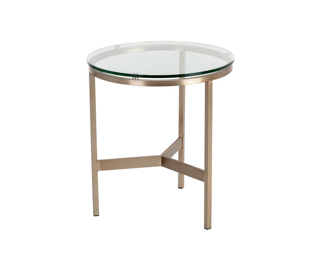 Sunpan Flato End Table - Antique Brass