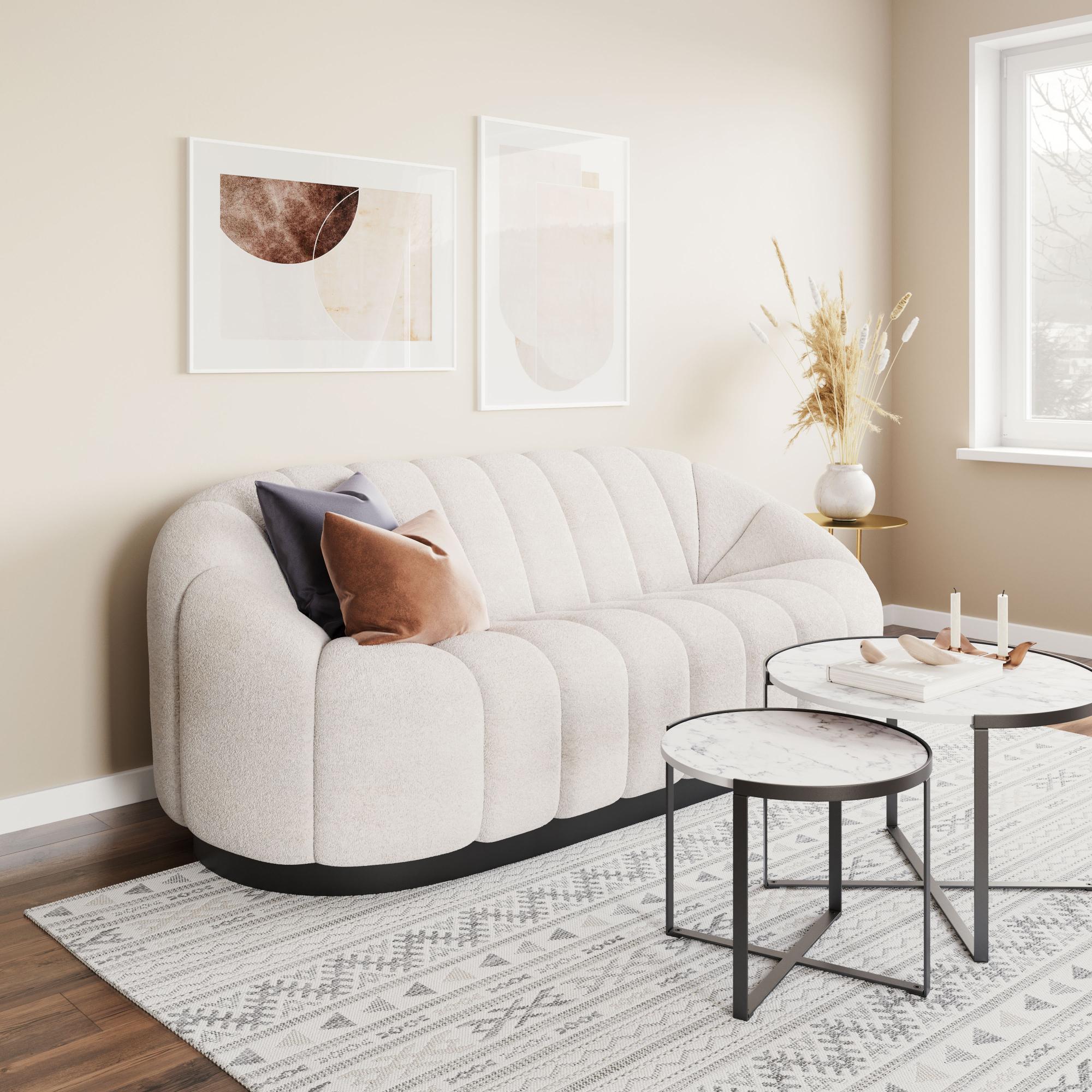 Zuo Modern Bhutan Sofa in Cream/Light Gray