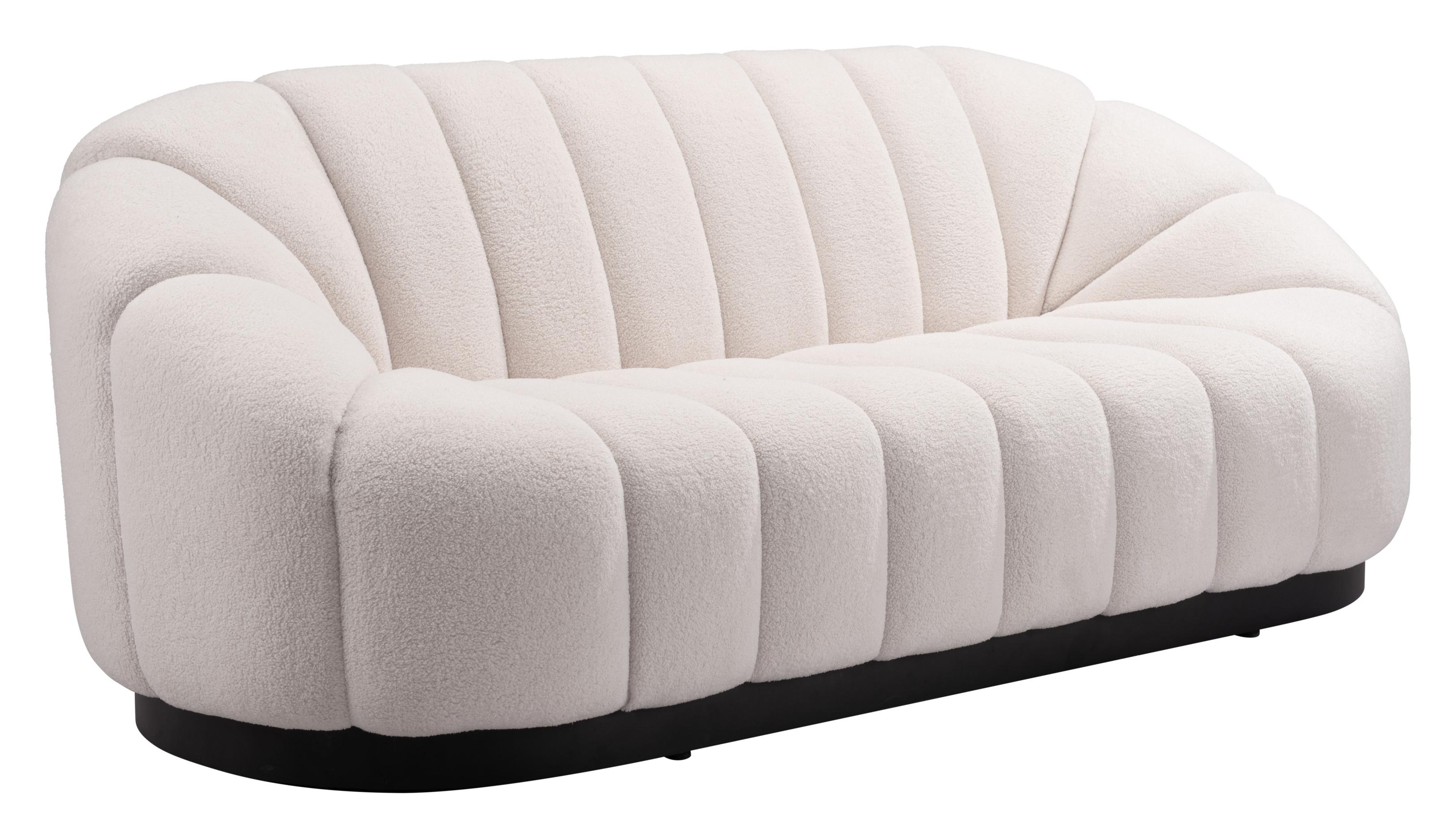 Zuo Modern Bhutan Sofa in Cream/Light Gray