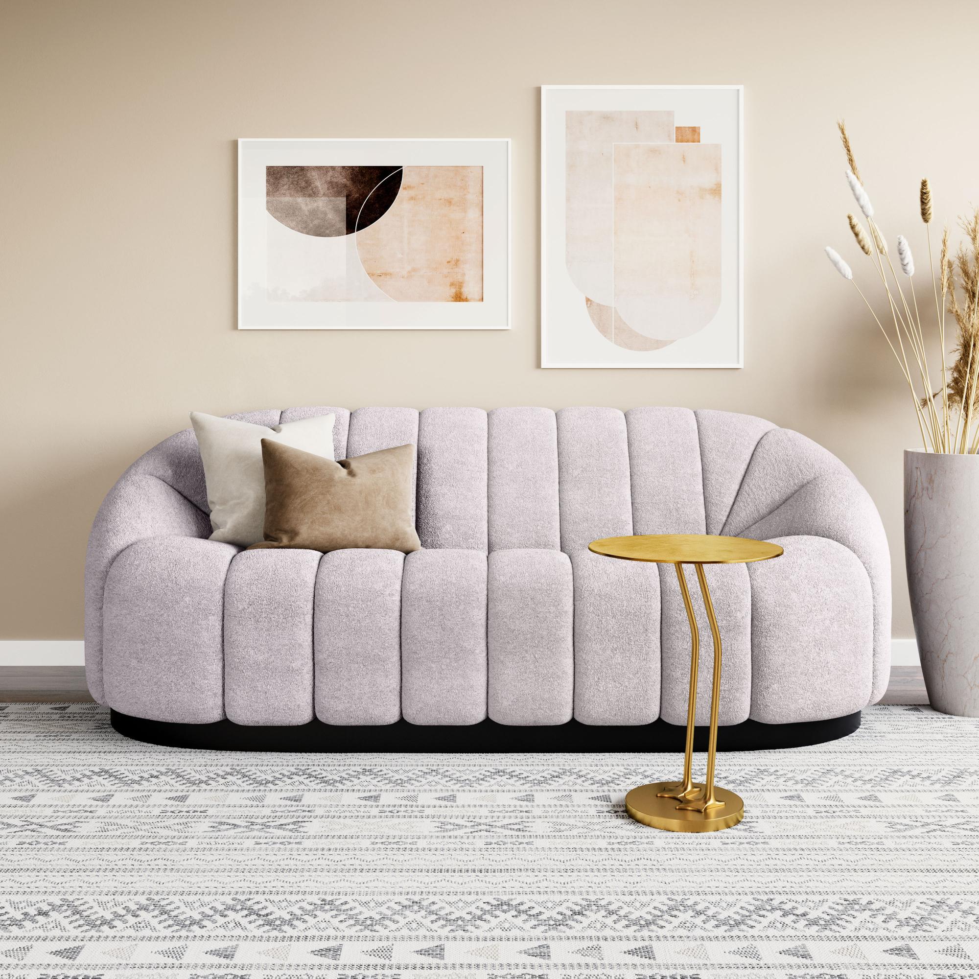 Zuo Modern Bhutan Sofa in Cream/Light Gray