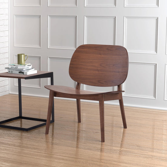 Zuo Modern Priest Lounge Chair Walnut