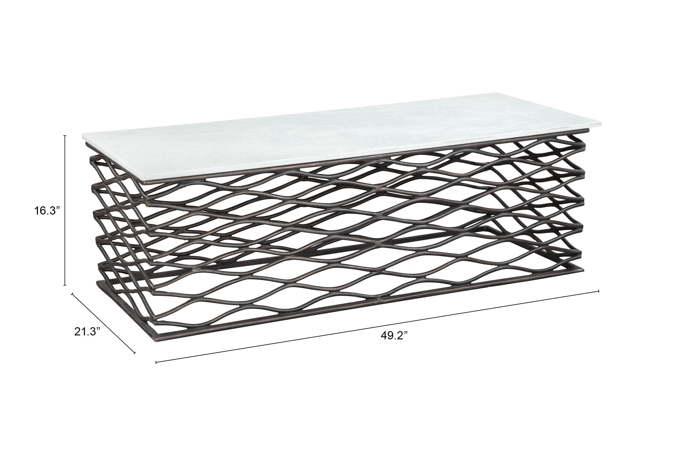 Zuo Modern Duchess Coffee Table White and Antique Bronze