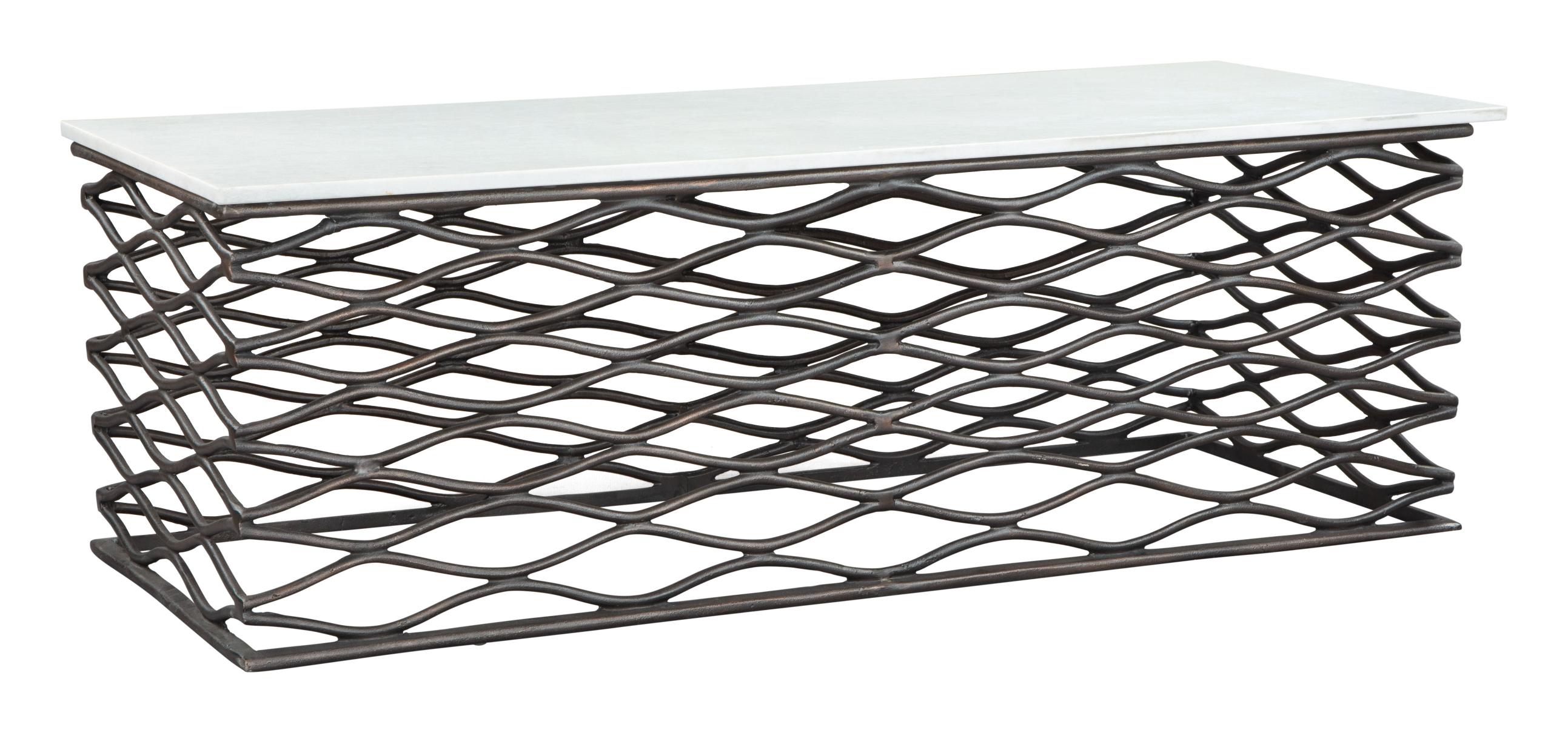 Zuo Modern Duchess Coffee Table White and Antique Bronze