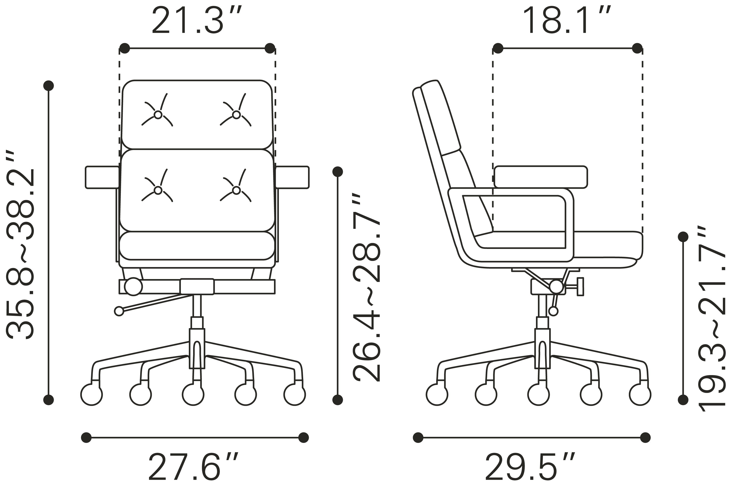 Zuo Modern Smiths Office Chair Yellow