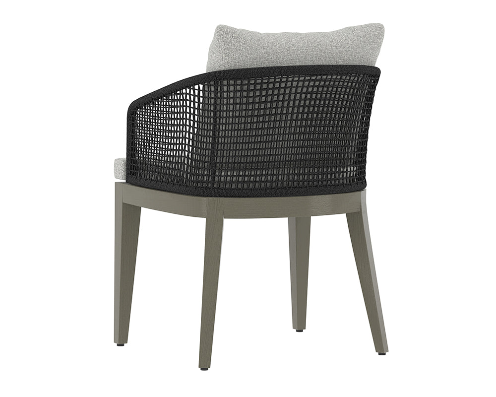 Sunpan Capri Dining Armchair in Natural / Smoke Grey / Drift Brown