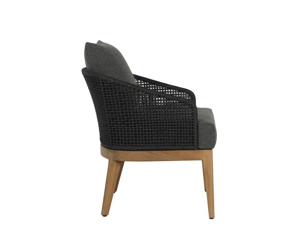 Sunpan Capri Lounge Chair in Natural and Gracebay Grey/Smoke Grey and Copacabana Marble / Drift Brown
