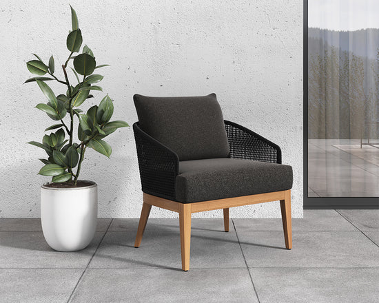Sunpan Capri Lounge Chair in Natural and Gracebay Grey/Smoke Grey and Copacabana Marble / Drift Brown