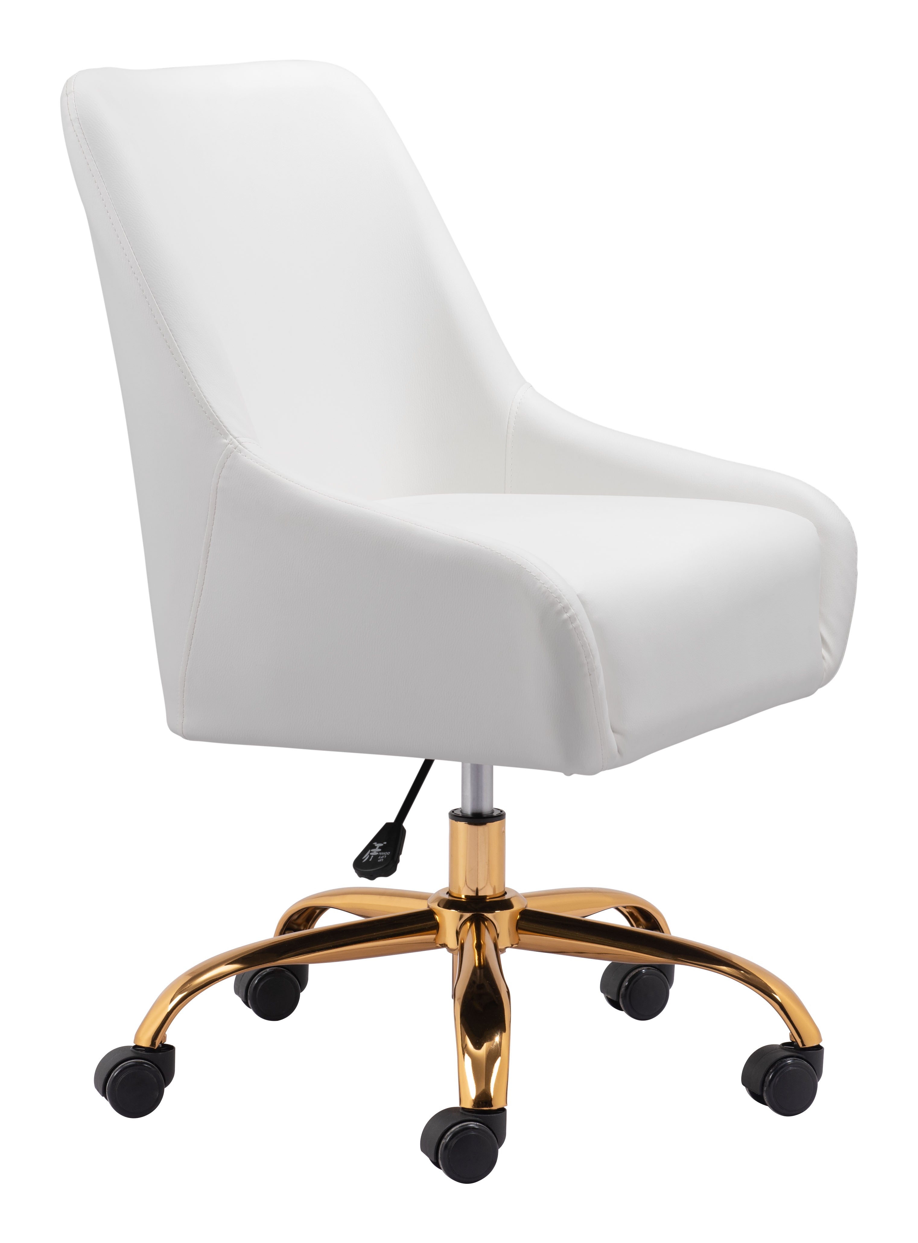 Zuo Modern Madelaine Office Chair in White and Gold