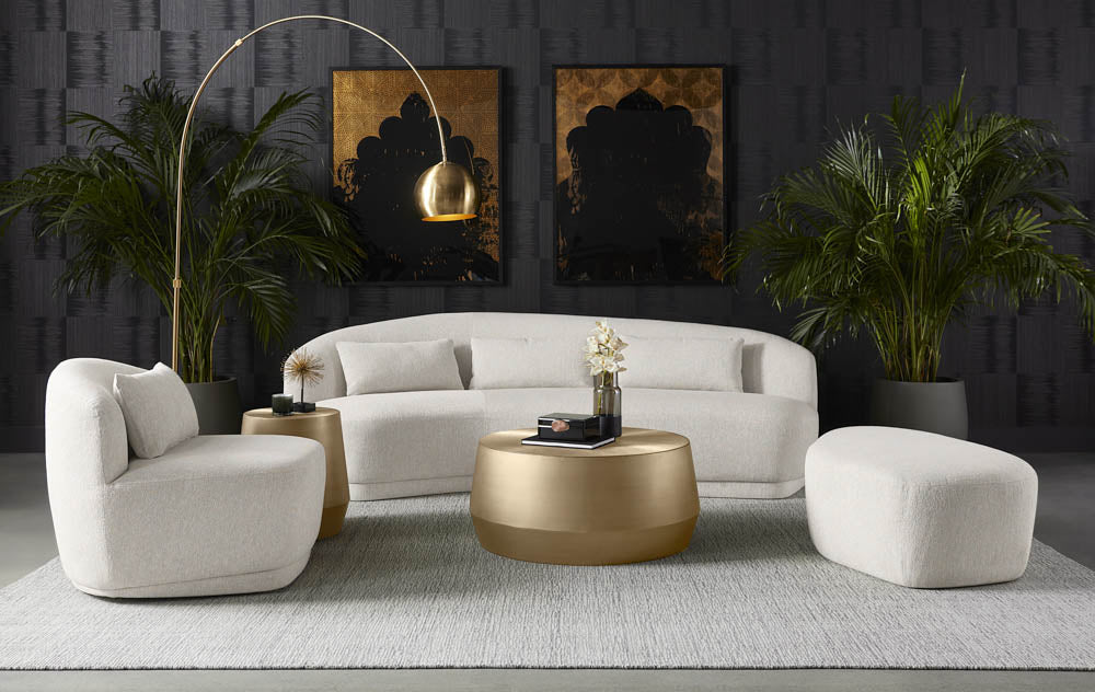 Sunpan Creed Side Table in Antique Gold / Gunmetal