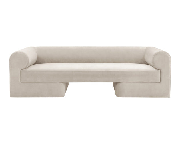 Sunpan Ionic Sofa in Meg Ash / Gold / Taupe